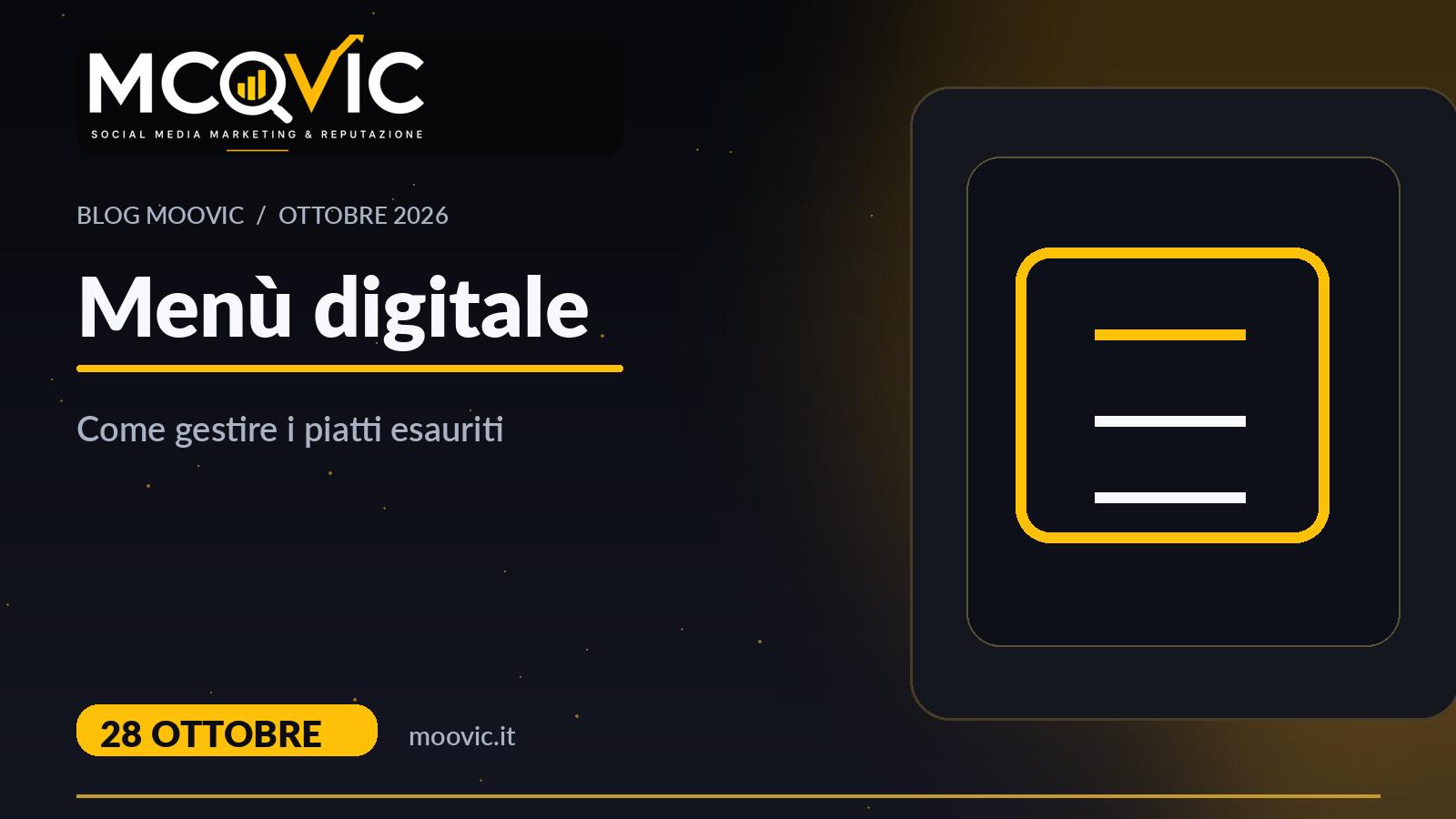 Menù digitale e gestione dei piatti esauriti, copertina Moovic