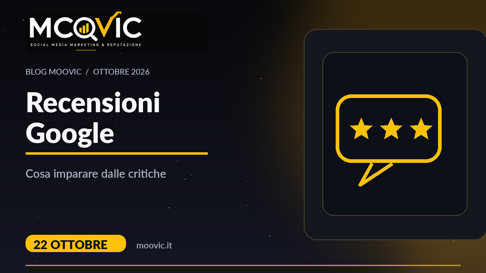 Recensioni Google: cosa insegnano le critiche dei clienti, copertina Moovic